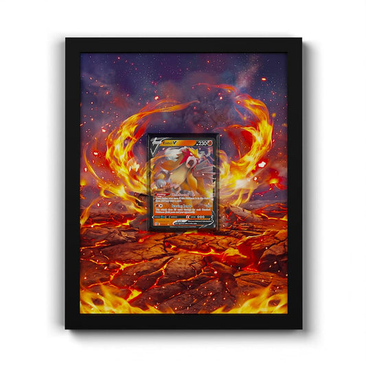 022/172 Entei V - Extended Artwork Framed Pokemon Card Display