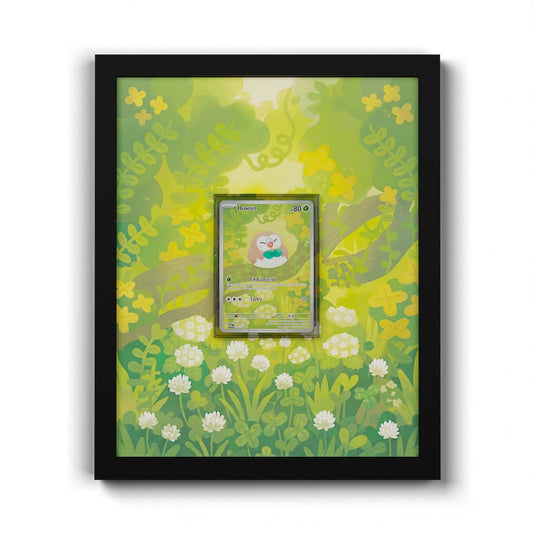 090 Rowlet - Extended Artwork Framed Pokemon Card Display