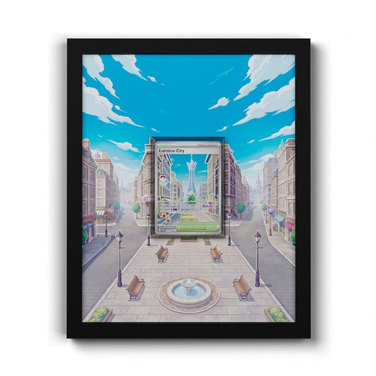111 Lumiose City - Extended Artwork Framed Pokemon Card Display