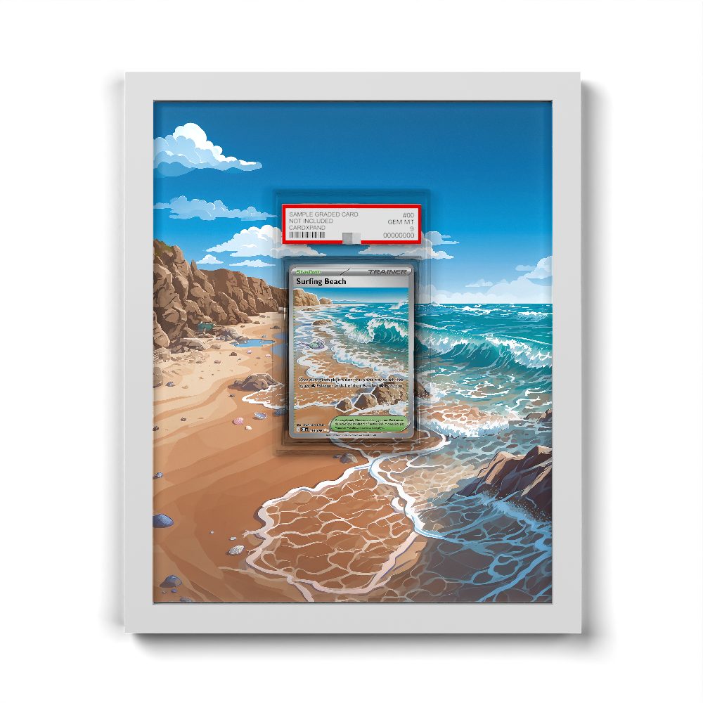 114/086 Surfing Beach - Extended Artwork Pokemon Card Frame