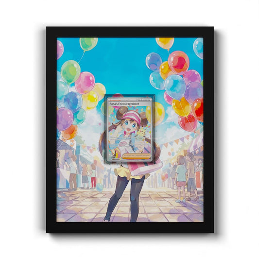 123 Rosa's Encouragement - Extended Artwork Framed Pokemon Card Display