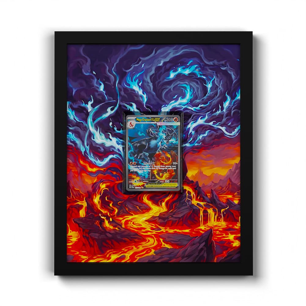 125 Mega Charizard X EX - Extended Artwork Framed Pokemon Card Display