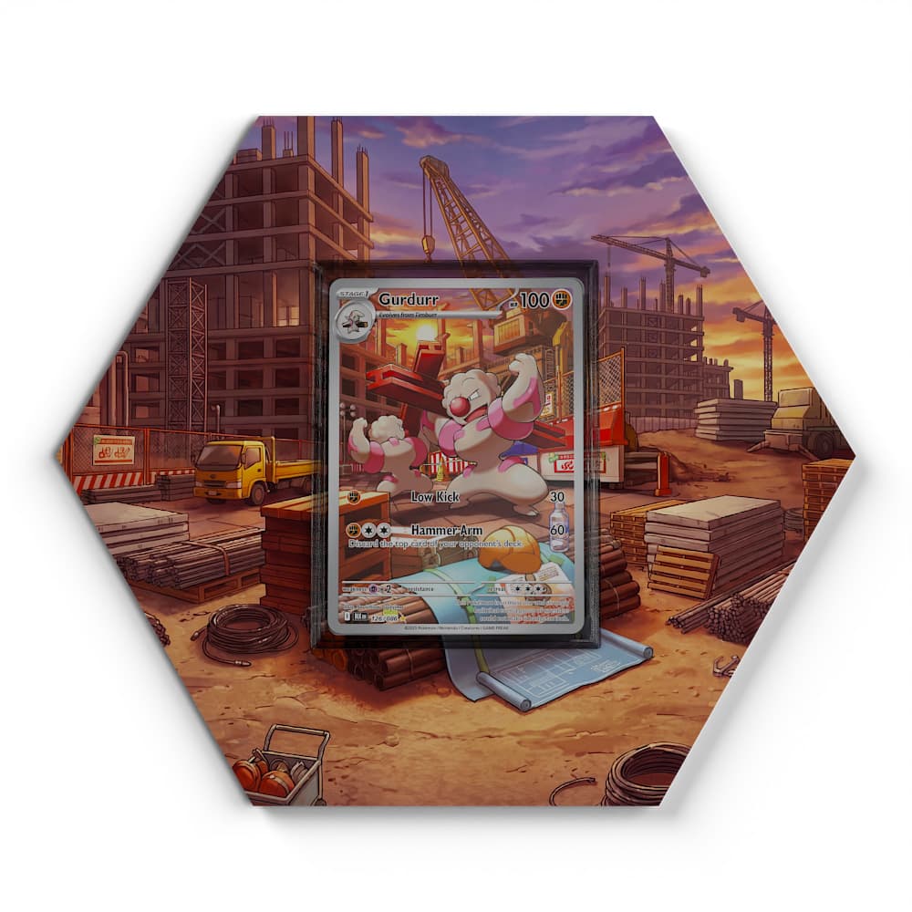 126 Gurdurr - Extended Artwork Pokemon Card Display