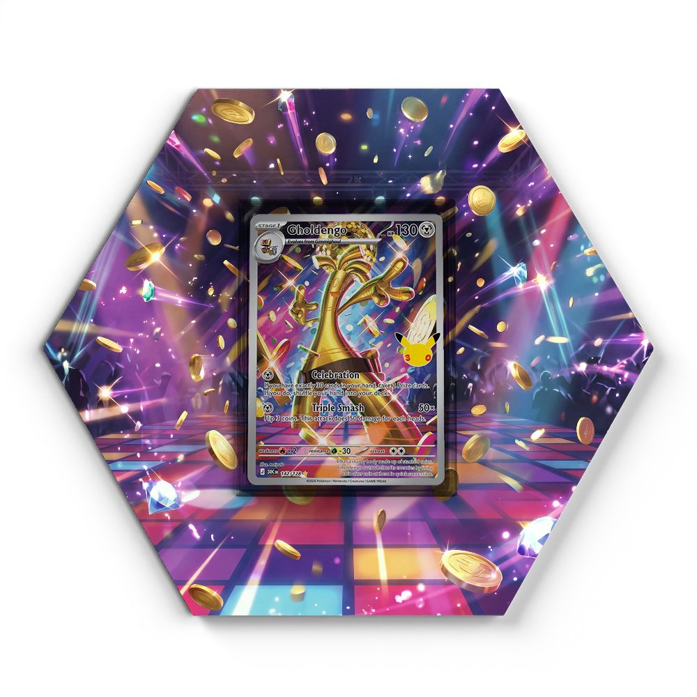 142/128 Gholdengo - Extended Artwork Pokemon Card Display