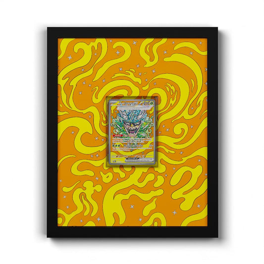 145/131 Teal Mask Ogerpon EX - Extended Artwork Framed Pokemon Card Display
