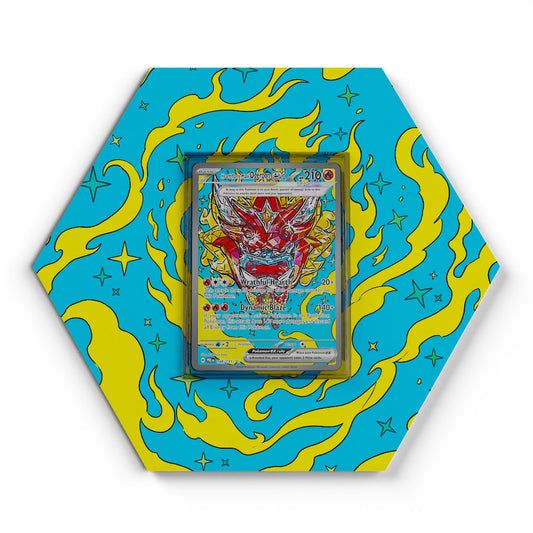 148/131 Hearthflame Mask Ogerpon EX - Extended Artwork Pokemon Card Display