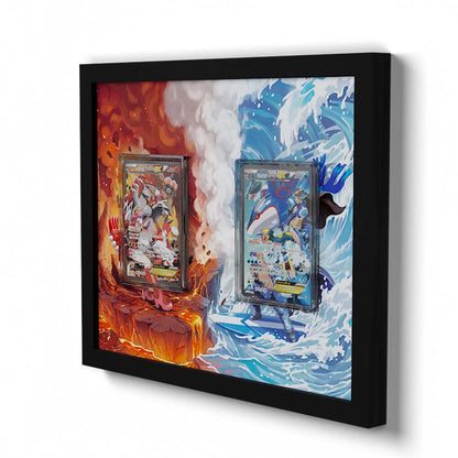 15/34 Groudon & 6/34 Kyogre - Extended Artwork Framed Pokemon Card Display