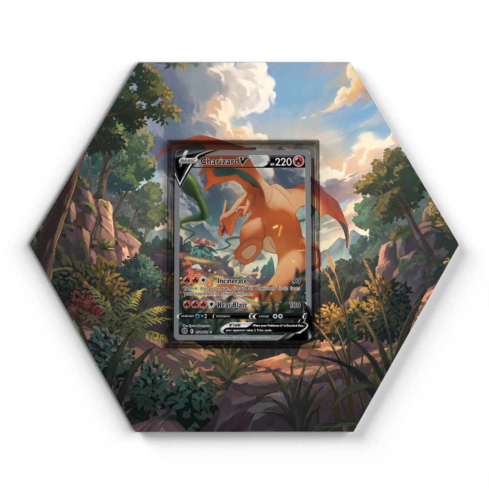154/172 Charizard V - Extended Artwork Pokemon Card Display