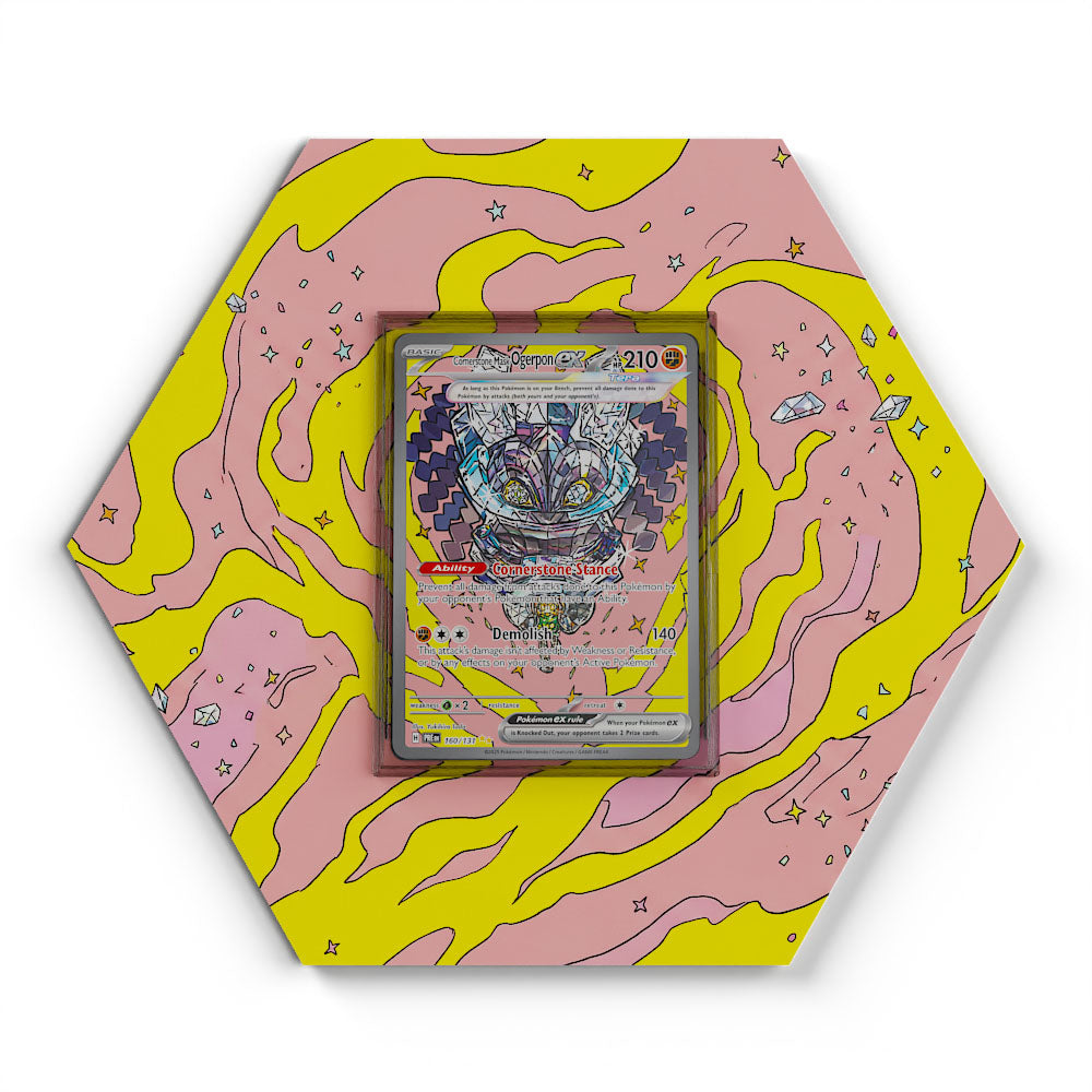 160/131 Cornerstone Mask Ogerpon EX - Extended Artwork Pokemon Card Display