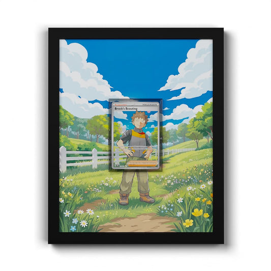 179 Brock's Scouting - Extended Artwork Framed Pokemon Card Display