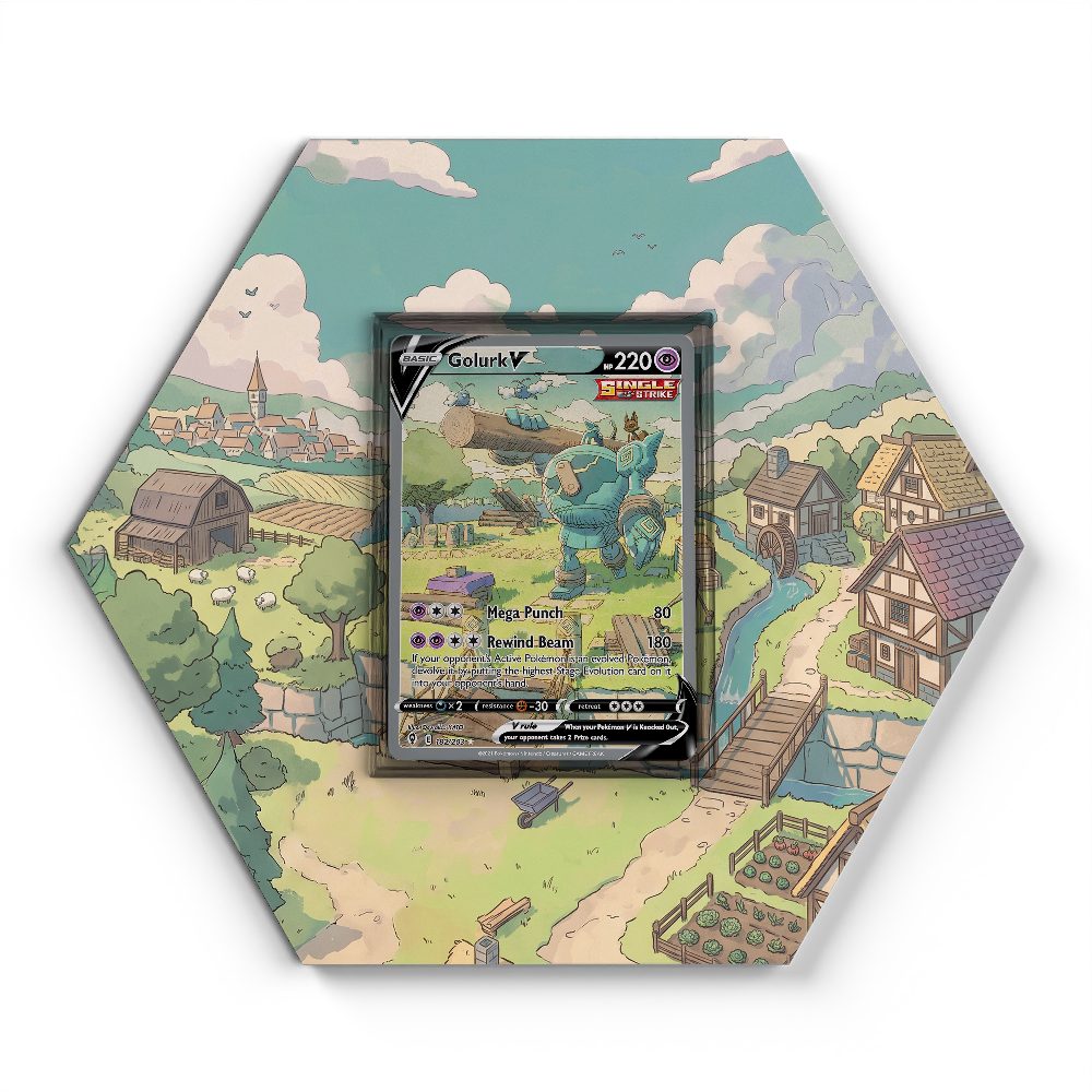 182/203 Golurk V - Extended Artwork Pokemon Card Display