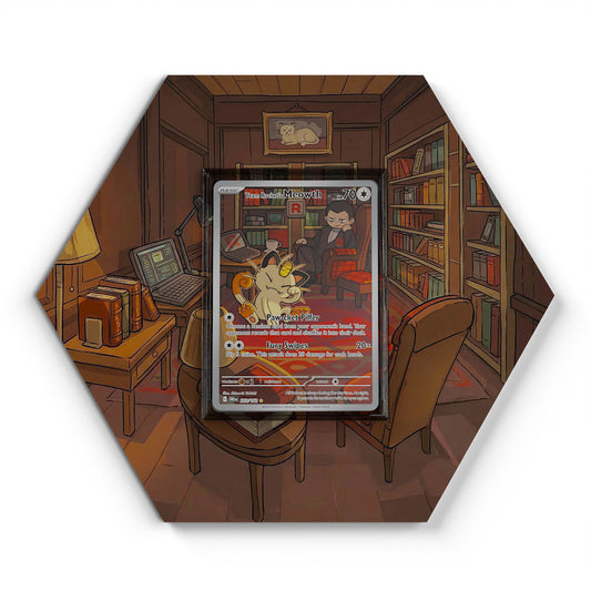 203/182 Team Rocket's Meowth - Extended Artwork Pokemon Card Display