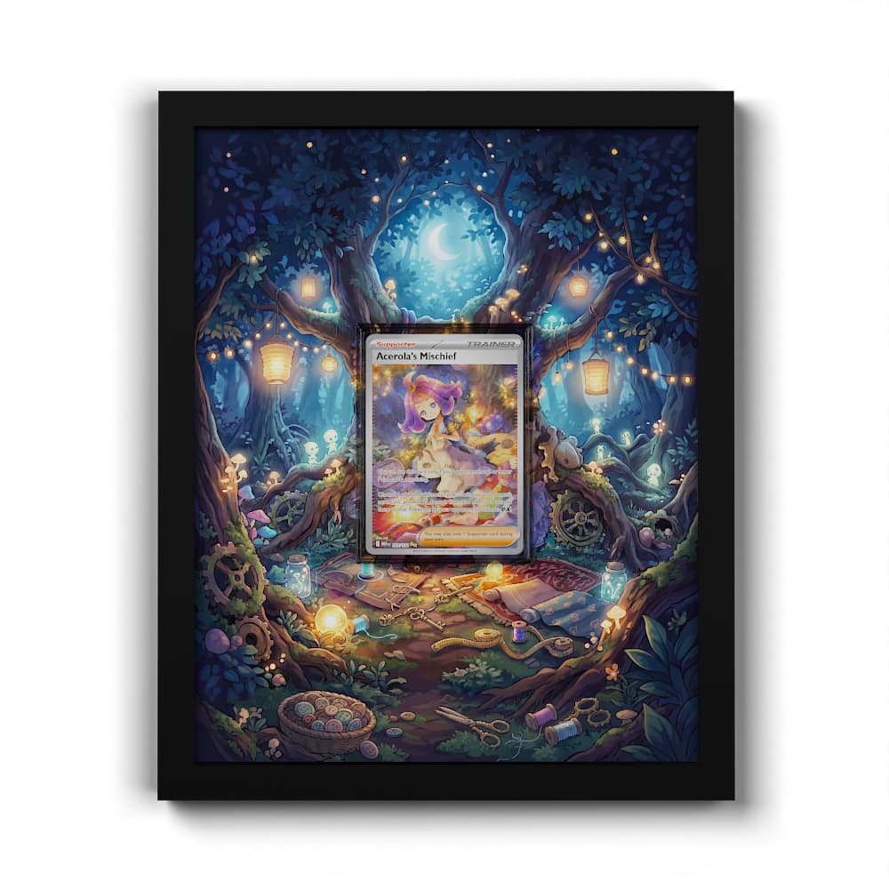183 Acerola's Mischief - Extended Artwork Framed Pokemon Card Display