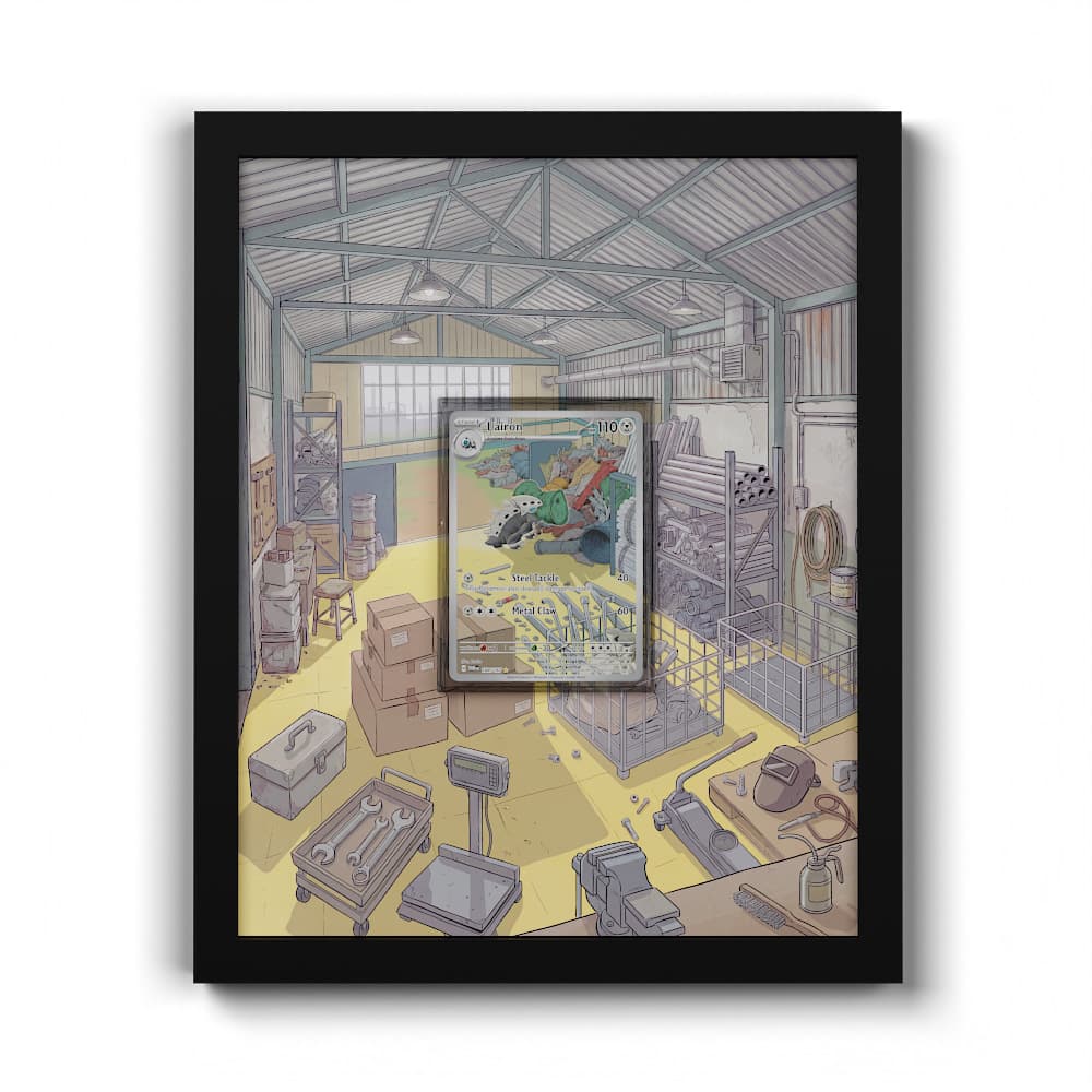 184/167 Lairon - Extended Artwork Framed Pokemon Card Display