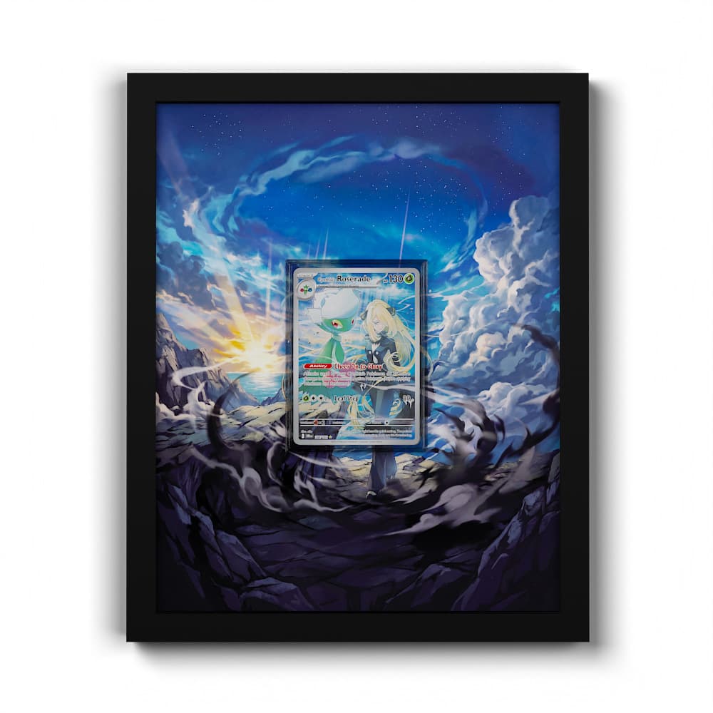 184/182 Cynthia's Roserade - Extended Artwork Framed Pokemon Card Display