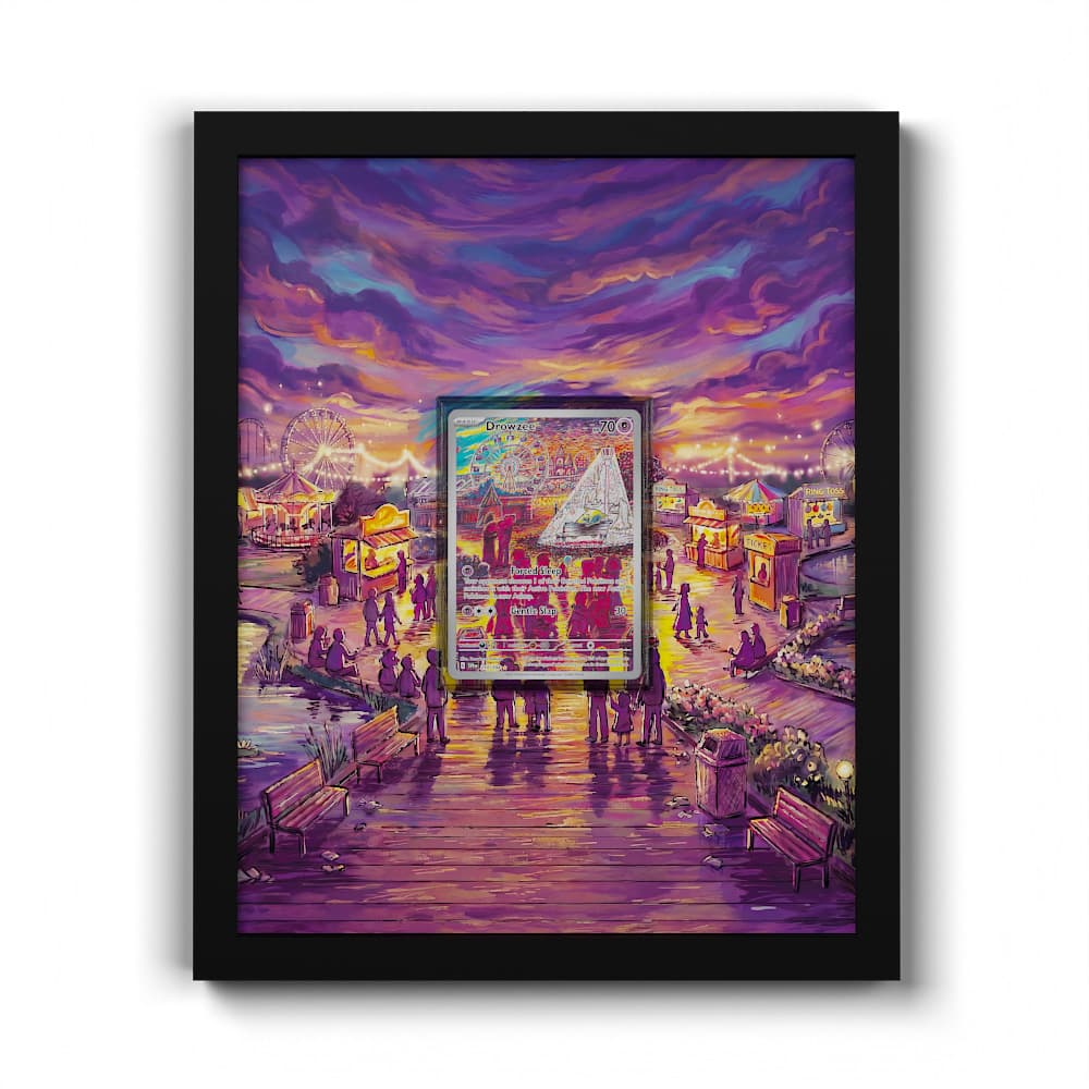 210/198 Drowzee - Extended Artwork Framed Pokemon Card Display
