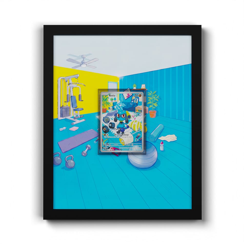215/198 Riolu - Extended Artwork Framed Pokemon Card Display