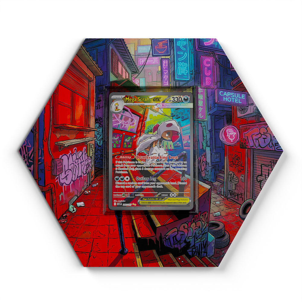 285/217 Mega Scrafty EX - Extended Artwork Pokemon Card Display