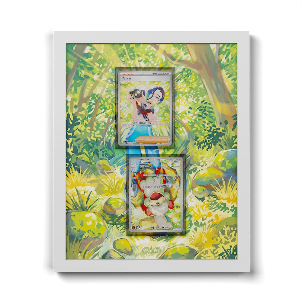 181 Growlithe & 220 Perrin - Extended Artwork Framed Pokemon Card Display
