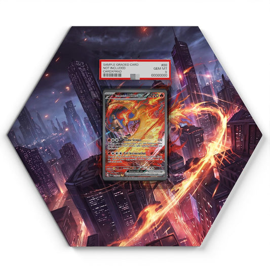 229/182 Team Rocket's Moltres EX - Extended Artwork Pokemon Card Display