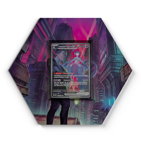 231/182 Team Rocket's Mewtwo - Extended Artwork Pokemon Card Display