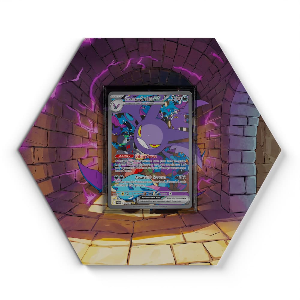 234/182 Team Rocket's Crobat EX - Extended Artwork Pokemon Card Display