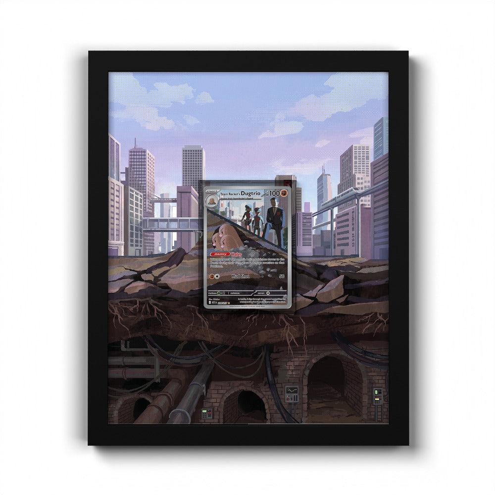239/217 Team Rocket's Dugtrio - Extended Artwork Pokemon Card Frame