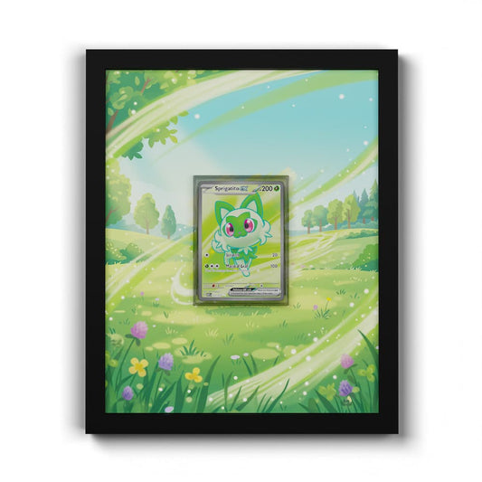 251 Sprigatito EX - Extended Artwork Framed Pokemon Card Display