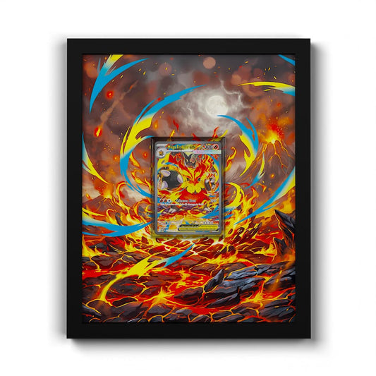 273 Mega Emboar EX - Extended Artwork Framed Pokemon Card Display