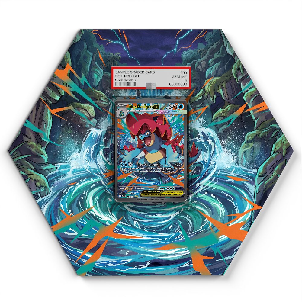 274/217 Mega Feraligatr EX - Extended Artwork Pokemon Card Display