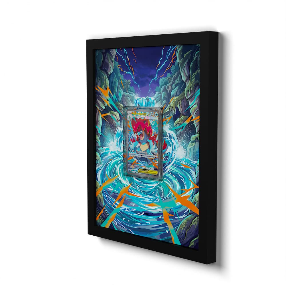 274/217 Mega Feraligatr EX - Extended Artwork Framed Pokemon Card Display