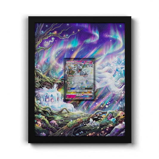 132/214 Alolan Ninetales GX - Extended Artwork Framed Pokemon Card Display