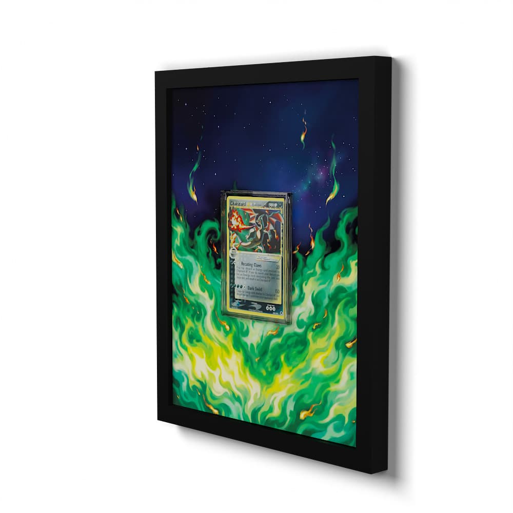 100 Charizard Gold Star - Extended Artwork Framed Pokemon Card Display