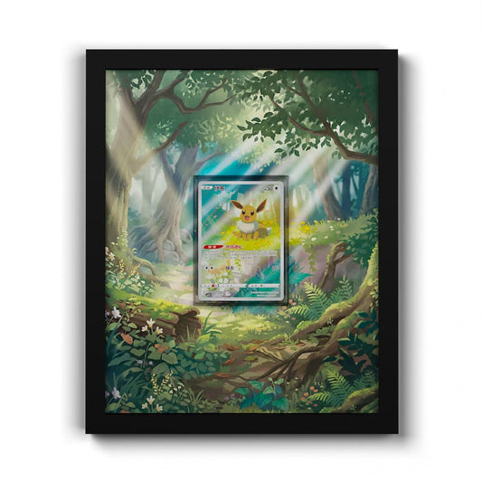 01 Eevee - Extended Artwork Framed Pokemon Card Display