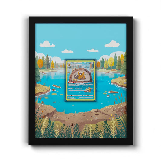 GG25 Bibarel - Extended Artwork Framed Pokemon Card Display