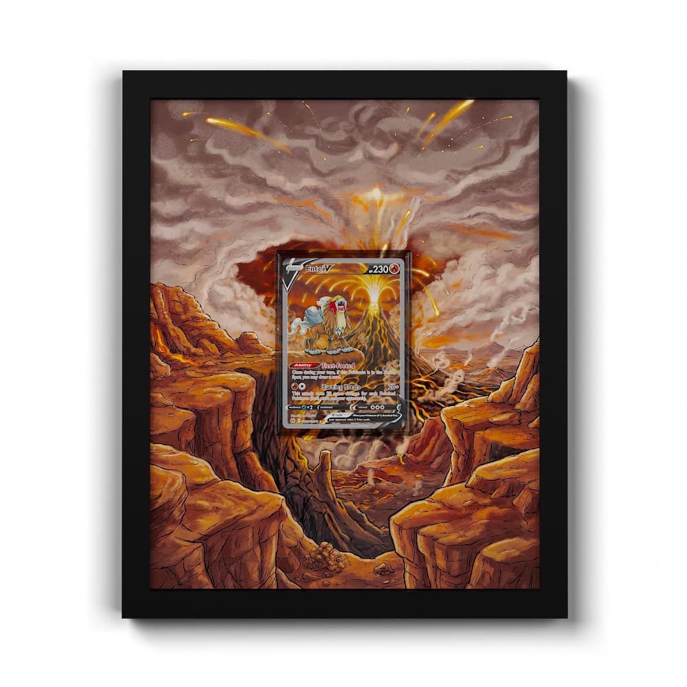 GG36 Entei V - Extended Artwork Framed Pokemon Card Display
