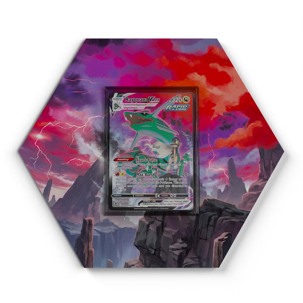 TG20-30 Rayquaza VMAX - Extended Artwork Pokemon Card Display