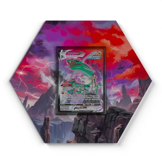 TG20-30 Rayquaza VMAX - Extended Artwork Pokemon Card Display