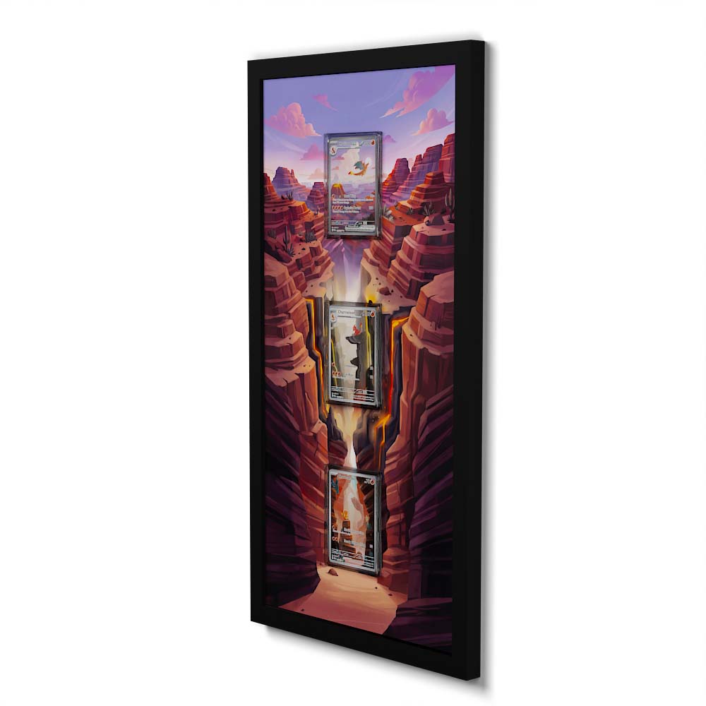 168 Charmander, 169 Charmeleon & 199 Charizard ex - Extended Artwork Framed Pokemon Card Display