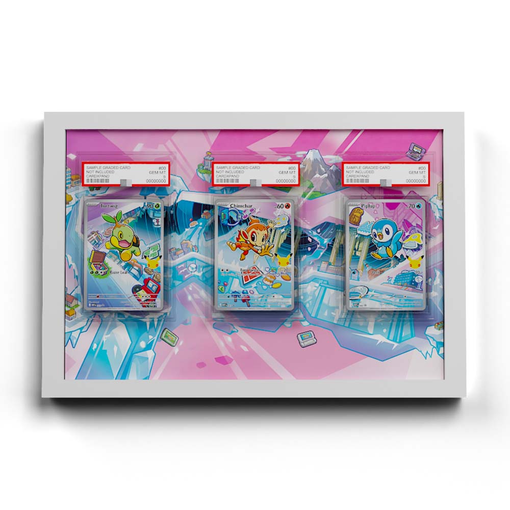 Gen #4 First Partners - Extended Artwork Framed Pokemon Cards Display