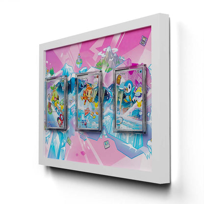 Gen #4 First Partners - Extended Artwork Framed Pokemon Cards Display