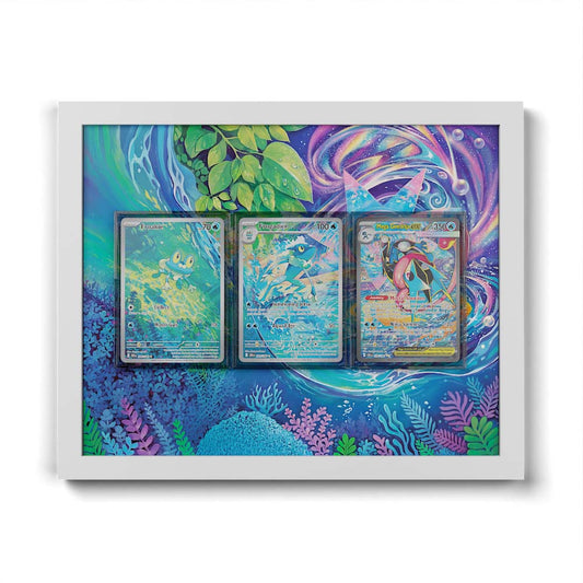 Froakie, Frogadier & Greninja - Extended Artwork Framed Pokemon Card Display