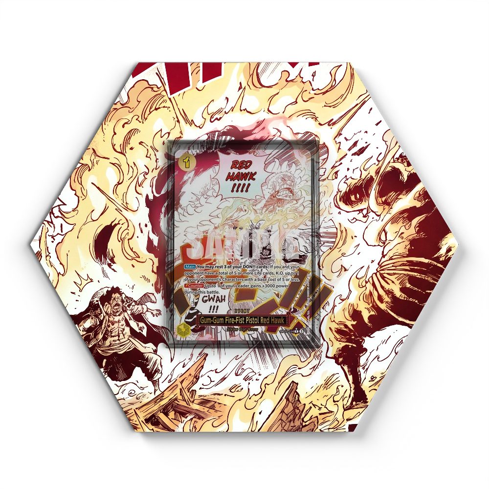 OP11-114 AA Gum-Gum Fire-Fist Pistol Red Hawk - Extended Artwork One Piece Card Display